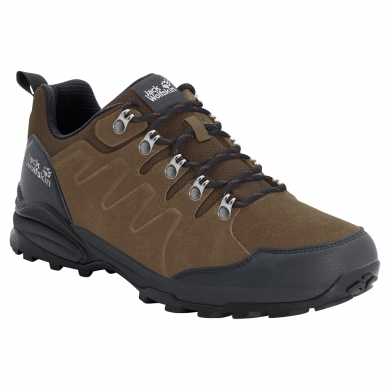 Jack Wolfskin Buty trekkingowe Refugio Texapore Low (skóra zamszowa, wodoodporne) brązowe męskie